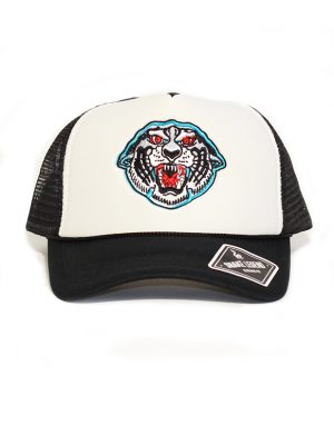 tiger summer baseball trucker black and white