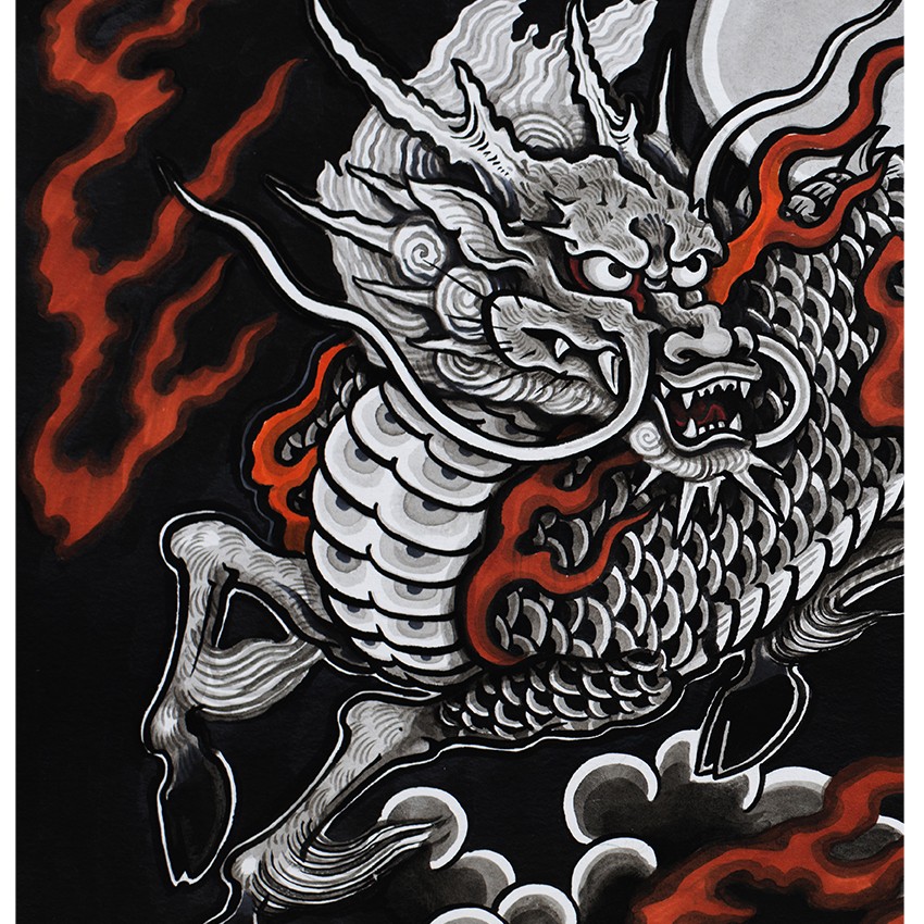 dragon on sky poster