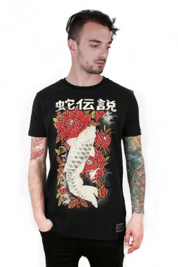 koi fish men t-shirt black