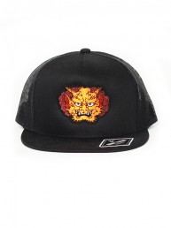 orange demon snapback trucker black