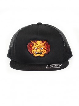 orange demon snapback trucker black