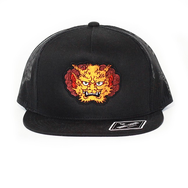 orange demon snapback trucker black