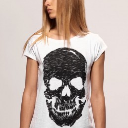 pirate skull women white t-shirt snake legend