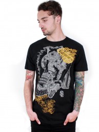 samurai men t-shirt black snake legend