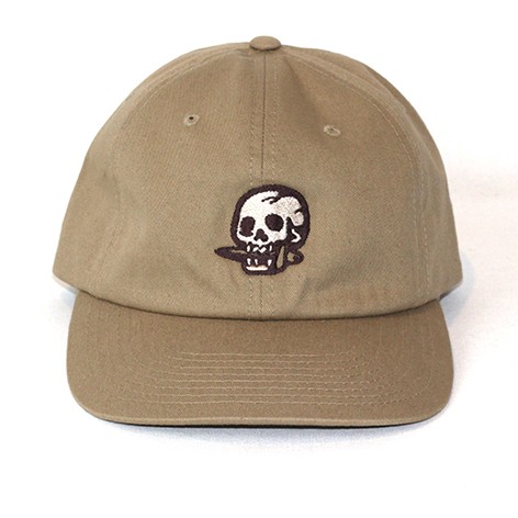 .Skull with knife brown cap snake legend front