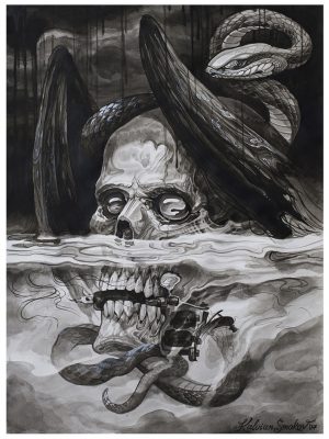 skull in water poster