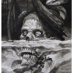 skull in water poster