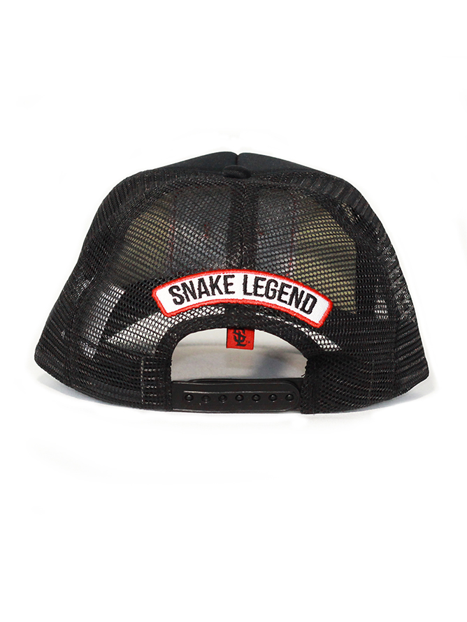 snake leaves black summer baseball trucker cap