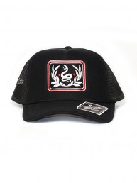 snake leaves black summer baseball trucker cap