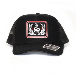 snake leaves black summer baseball trucker cap