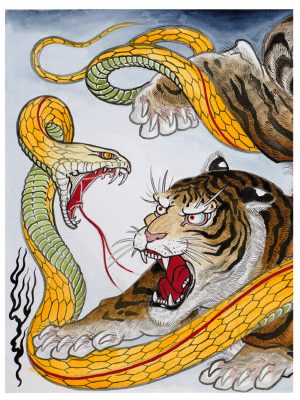 snake fighting with tiger poster snake legend