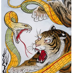 snake fighting with tiger poster snake legend