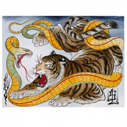 snake fighting with tiger poster snake legend