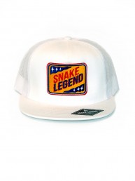 white trucker snapback cap snake legend