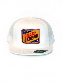 white trucker snapback cap snake legend