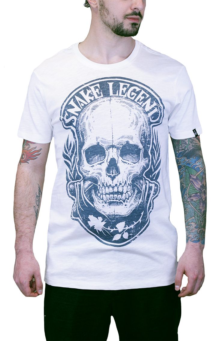 GREY SKULL T-SHIRT – Snake Legend