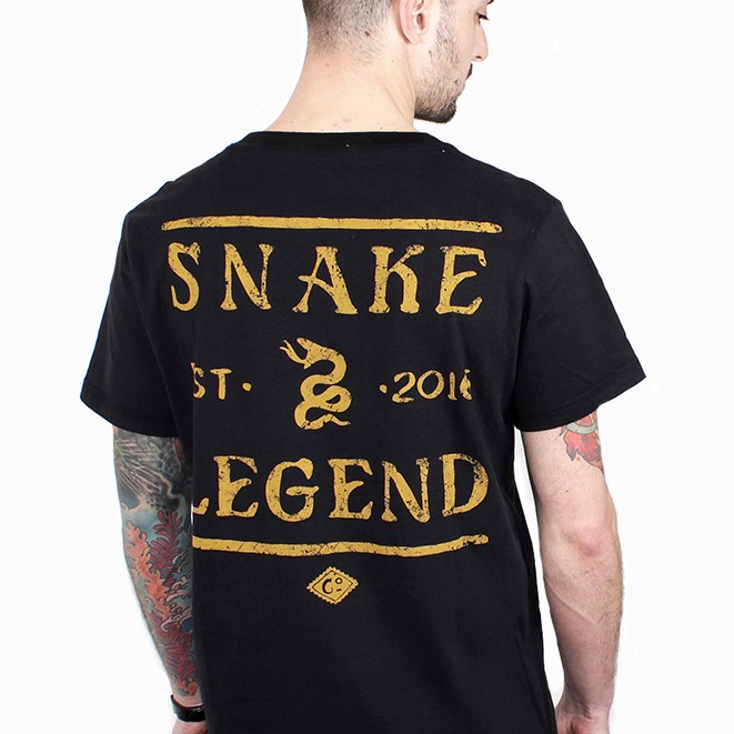 snake legend shark tee men black