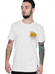 sun men white cotton t-shirt snake legend