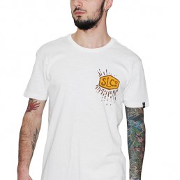 sun men white cotton t-shirt snake legend