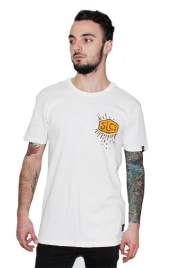 sun men white cotton t-shirt snake legend